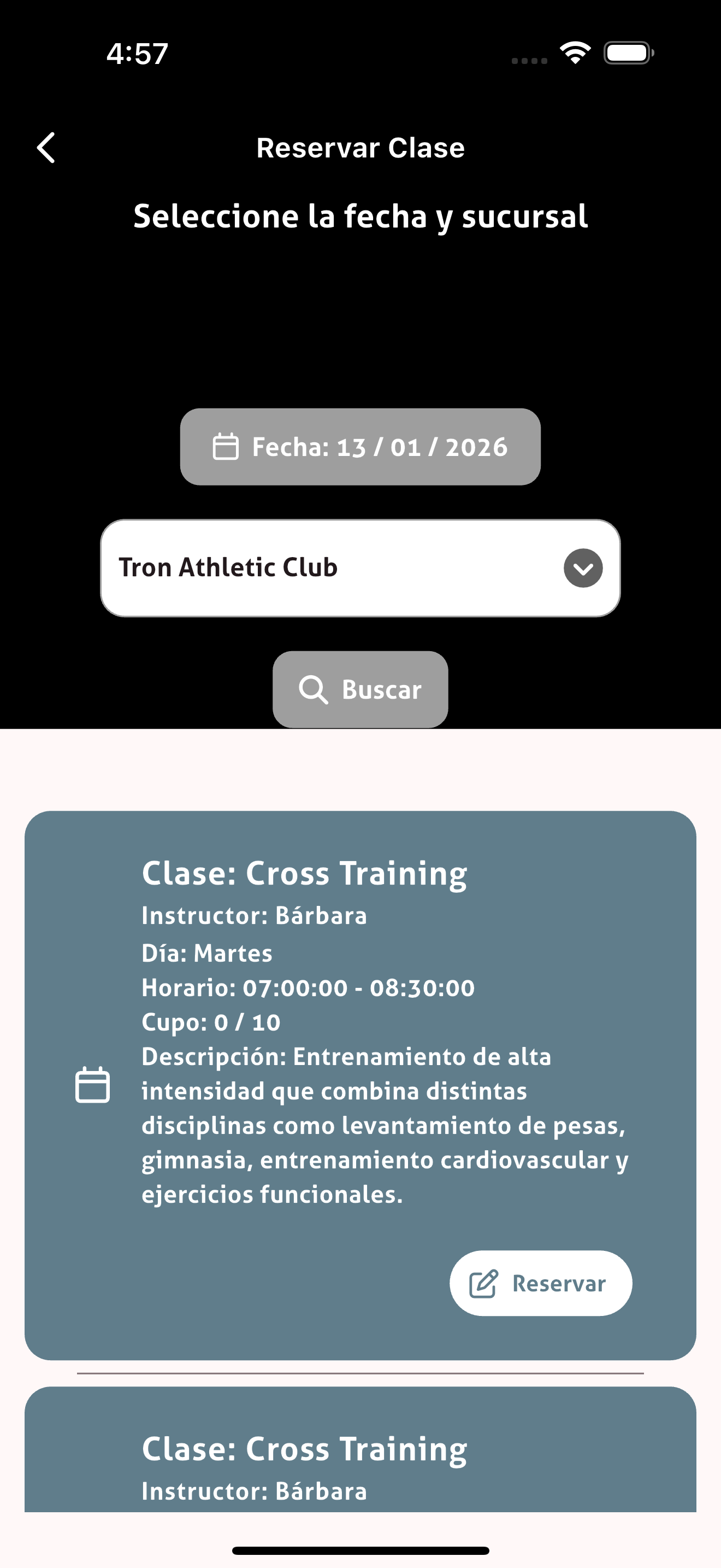 Pantalla 5 de la app TRONATHLETIC